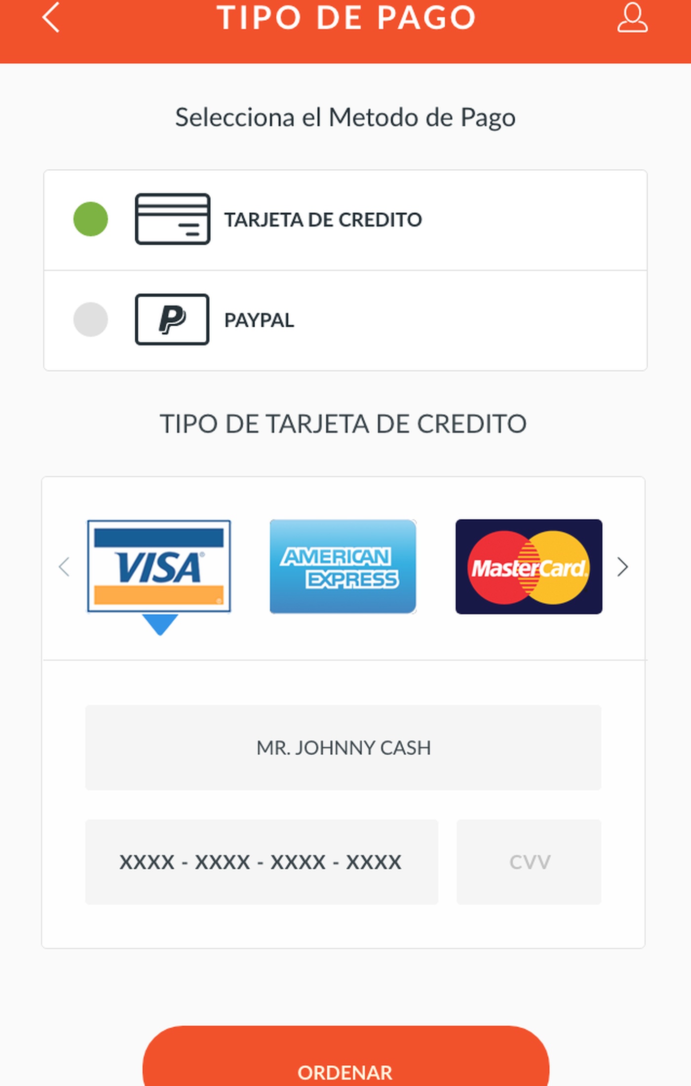 Pantallas de pago y flujos