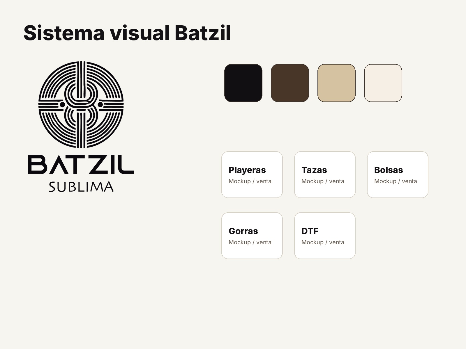 Sistema visual y logo de Batzil Sublima