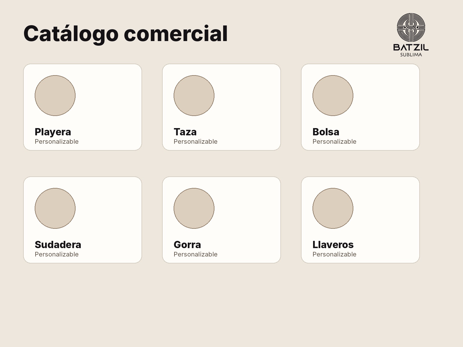 Catálogo visual de productos Batzil Sublima