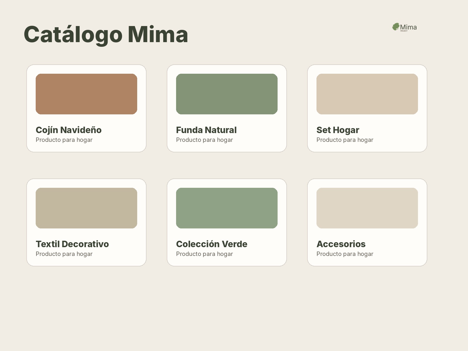 Catálogo de productos Mima Project